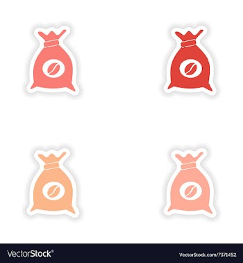 Assembly realistic sticker design on paper coffee vector image