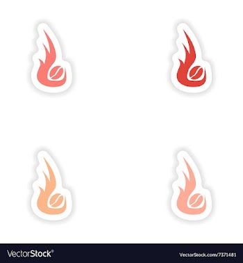 Assembly realistic sticker design on paper coffee vector image