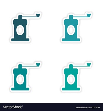 Assembly realistic sticker design on paper coffee vector image