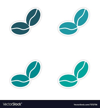 Assembly realistic sticker design on paper coffee vector image