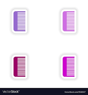 Assembly realistic sticker design on paper comb vector image