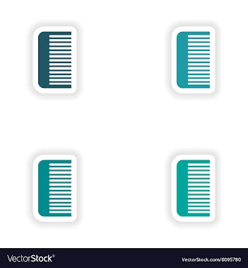 Assembly realistic sticker design on paper comb vector image