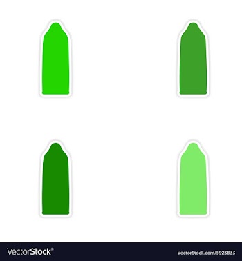Assembly realistic sticker design on paper condom vector image
