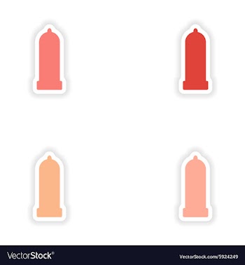 Assembly realistic sticker design on paper condom vector image