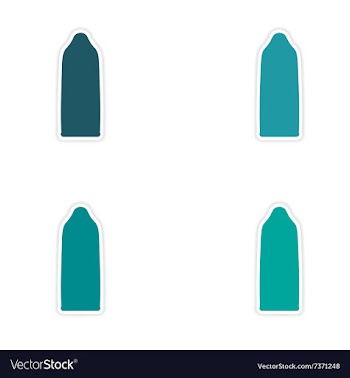 Assembly realistic sticker design on paper condom vector image