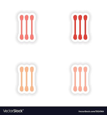 Assembly realistic sticker design on paper cotton vector image