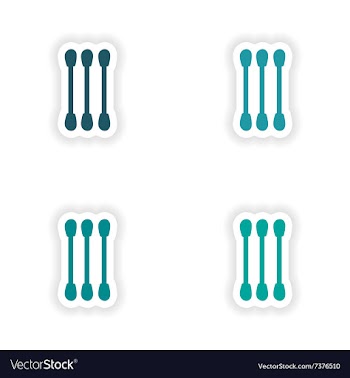 Assembly realistic sticker design on paper cotton vector image