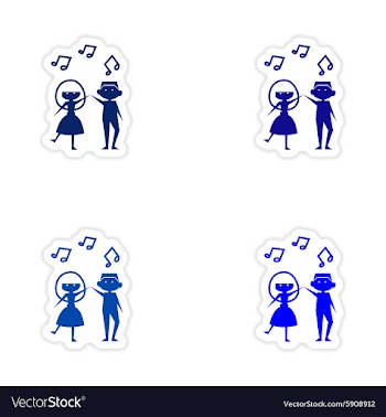 Assembly realistic sticker design on paper couple vector image
