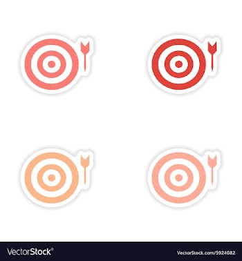 Assembly realistic sticker design on paper darts vector image