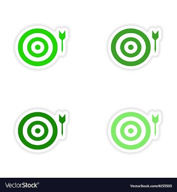 Assembly realistic sticker design on paper darts vector image