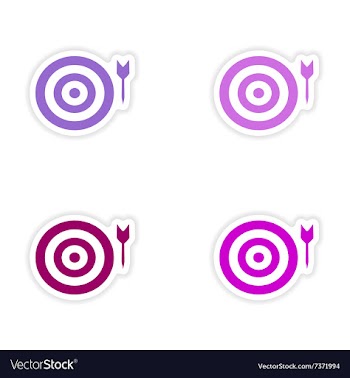 Assembly realistic sticker design on paper darts vector image