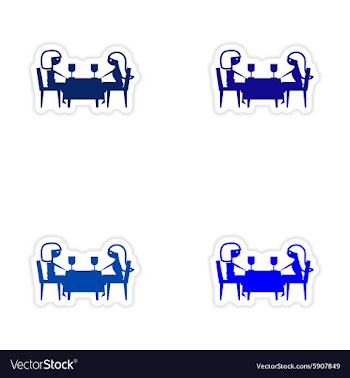 Assembly realistic sticker design on paper dinner vector image