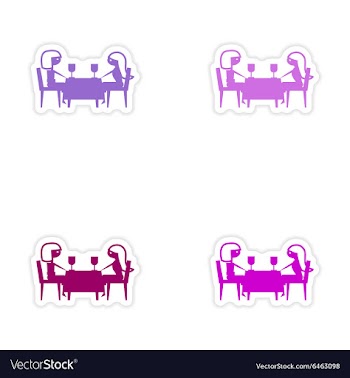 Assembly realistic sticker design on paper dinner vector image