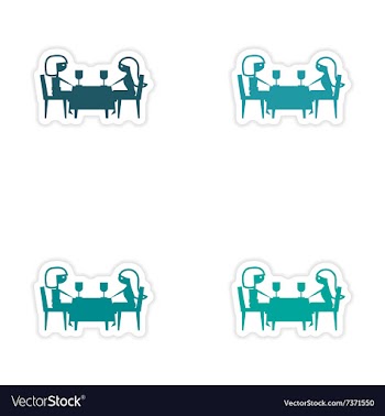 Assembly realistic sticker design on paper dinner vector image