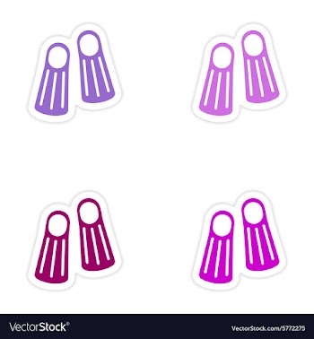Assembly realistic sticker design on paper diver vector image