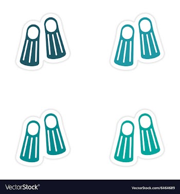 Assembly realistic sticker design on paper diver vector image
