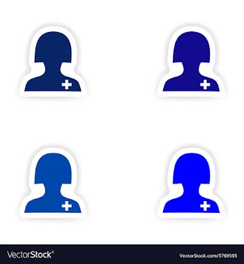 Assembly realistic sticker design on paper doctor vector image