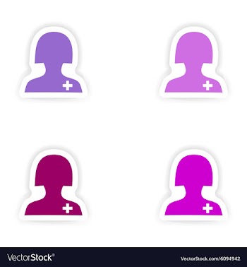 Assembly realistic sticker design on paper doctor vector image