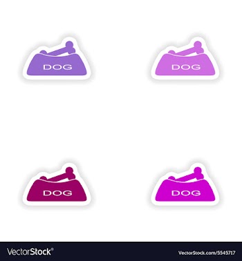 Assembly realistic sticker design on paper dog vector image