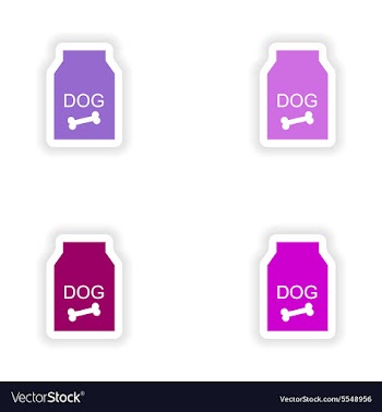 Assembly realistic sticker design on paper dog vector image