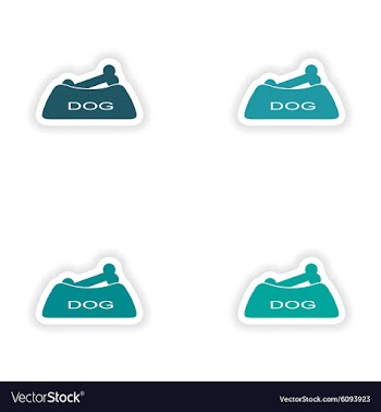 Assembly realistic sticker design on paper dog vector image
