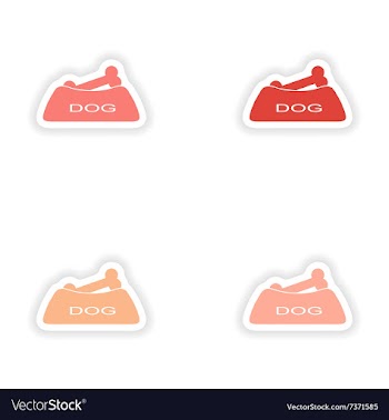 Assembly realistic sticker design on paper dog vector image