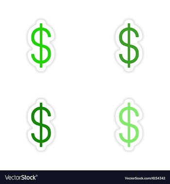 Assembly realistic sticker design on paper dollars vector image