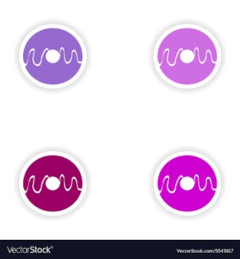 Assembly realistic sticker design on paper donut vector image
