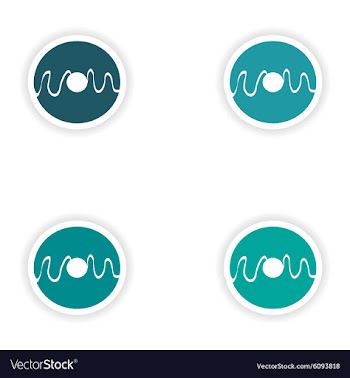 Assembly realistic sticker design on paper donut vector image