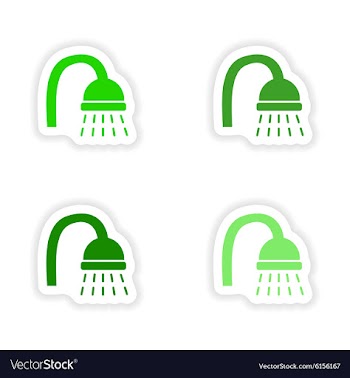 Assembly realistic sticker design on paper douche vector image