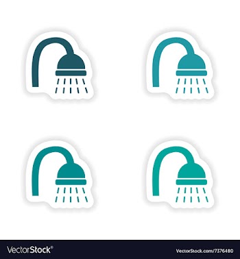 Assembly realistic sticker design on paper douche vector image