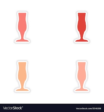 Assembly realistic sticker design on paper drinks vector image