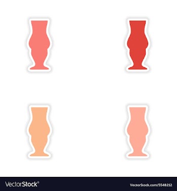 Assembly realistic sticker design on paper drinks vector image