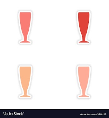 Assembly realistic sticker design on paper drinks vector image