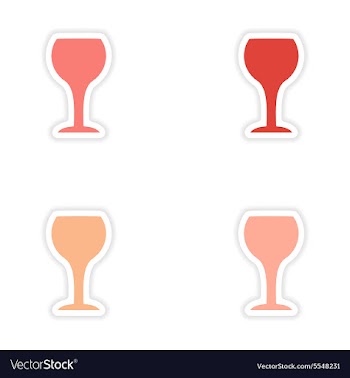 Assembly realistic sticker design on paper drinks vector image