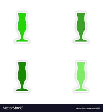 Assembly realistic sticker design on paper drinks vector image