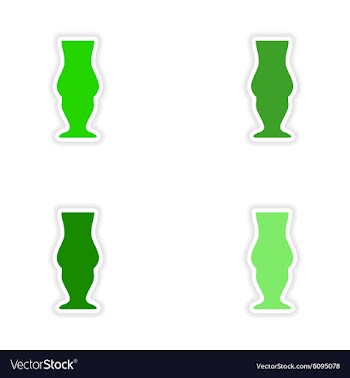 Assembly realistic sticker design on paper drinks vector image