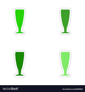 Assembly realistic sticker design on paper drinks vector image