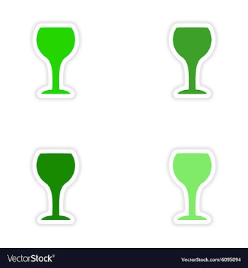 Assembly realistic sticker design on paper drinks vector image