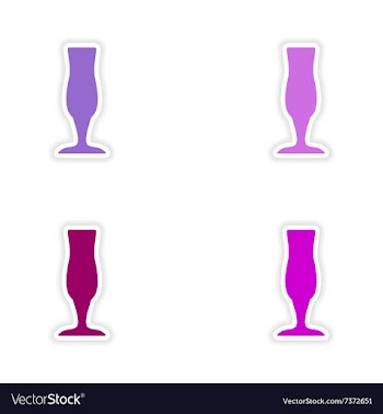 Assembly realistic sticker design on paper drinks vector image
