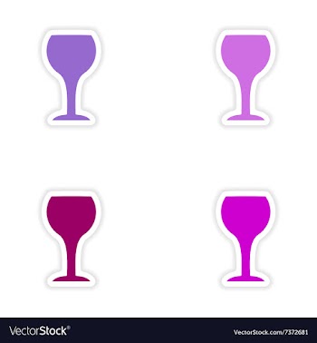 Assembly realistic sticker design on paper drinks vector image