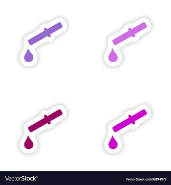Assembly realistic sticker design on paper drop vector image