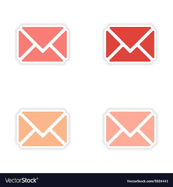 Assembly realistic sticker design on paper email vector image