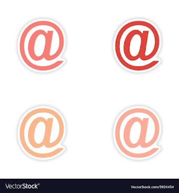 Assembly realistic sticker design on paper email vector image