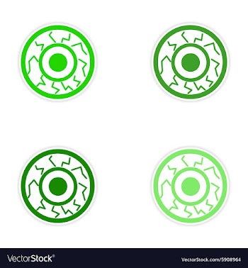 Assembly realistic sticker design on paper eye vector image