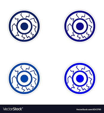 Assembly realistic sticker design on paper eye vector image