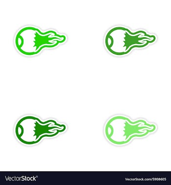 Assembly realistic sticker design on paper eyeball vector image