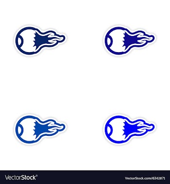 Assembly realistic sticker design on paper eyeball vector image