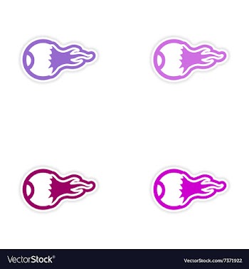 Assembly realistic sticker design on paper eyeball vector image