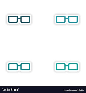 Assembly realistic sticker design on paper eyewear vector image